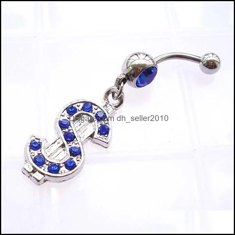 dollars style belly button navel rings body piercing jewelry dangle accessories fashion charm