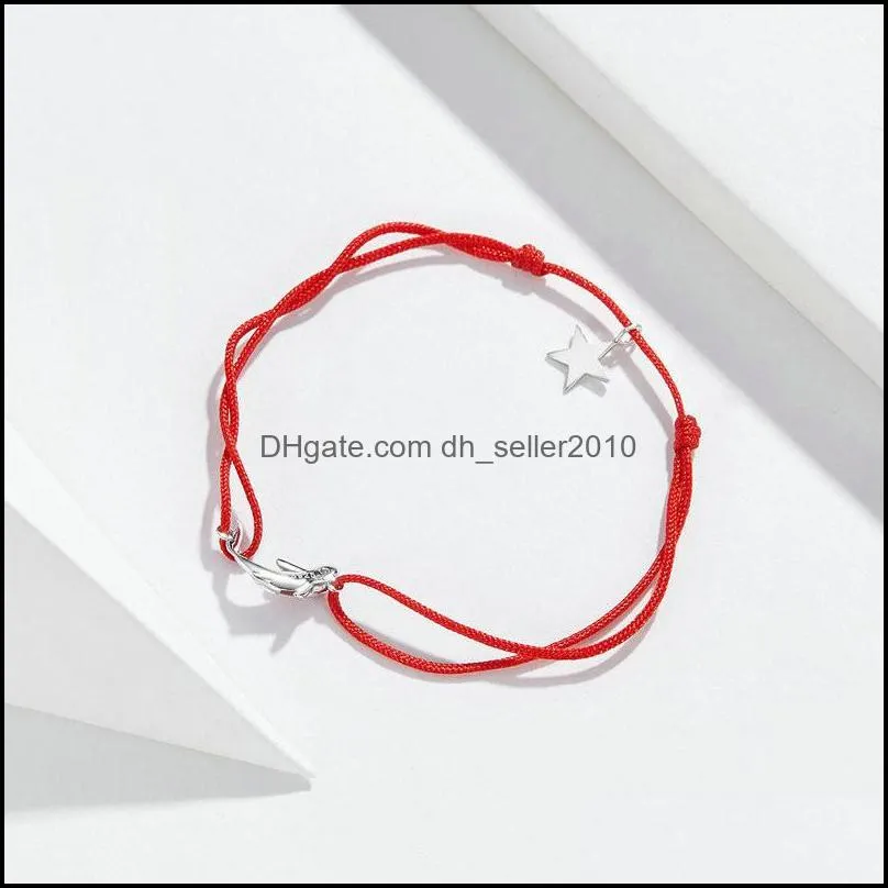 lucky fish rope chain bracelet for couple sterling silver 925 star enamel jewelry friendship bracelets