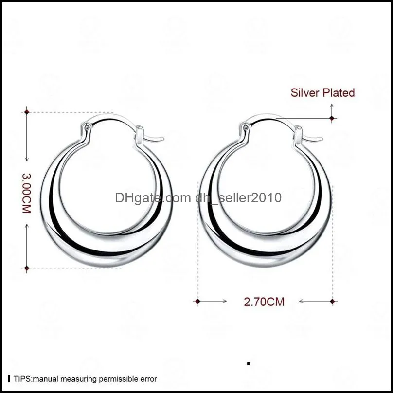 925 sterling silver circle smooth big hoop earrings for women wedding engagement jewelry 1242 t2
