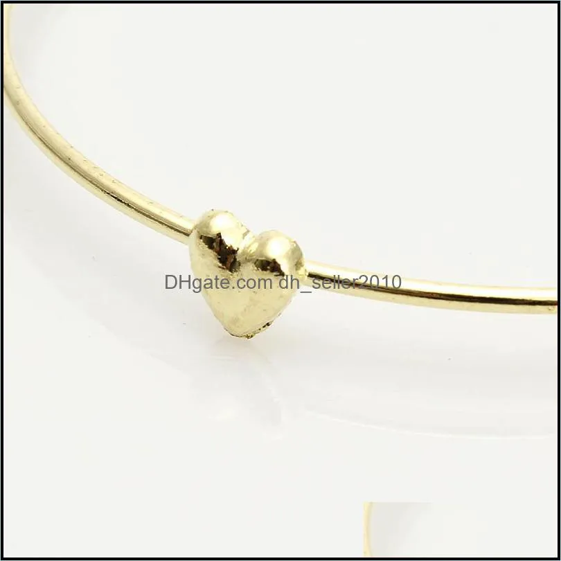 charm eu style gold love heart shaped bracelets bangle women fashion jewelry