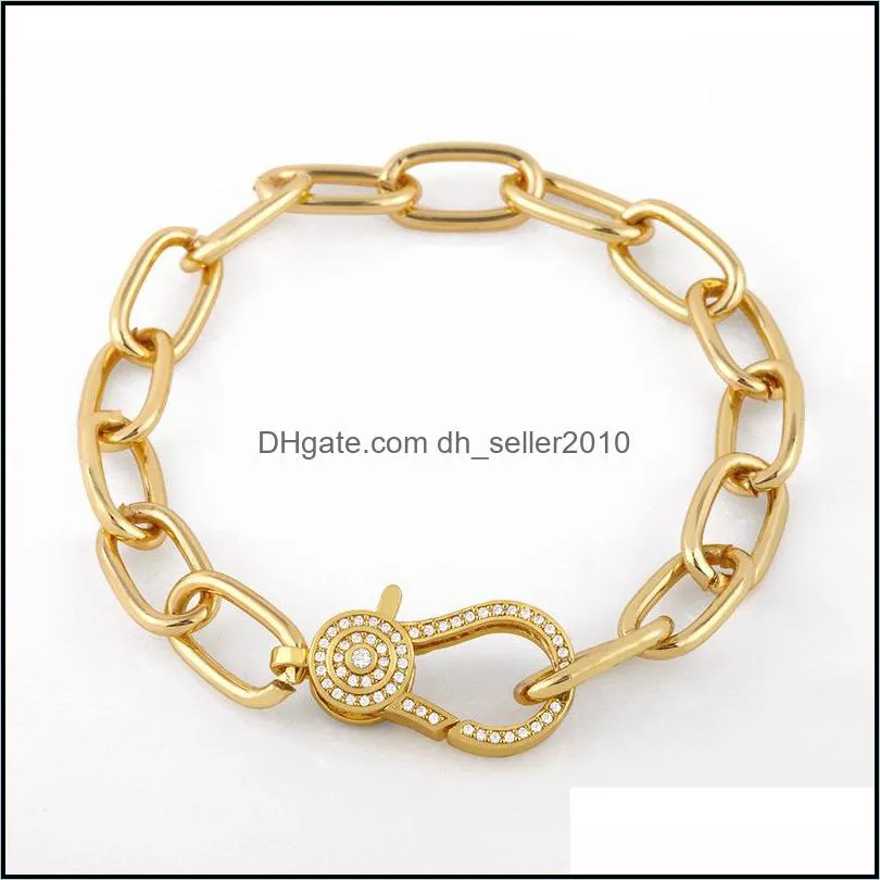 women cuban link chain bracelets tennis iced out bling rhinestone infinity fish lobster jewelry 18k gold plated fashion hiphop bracelet 1199