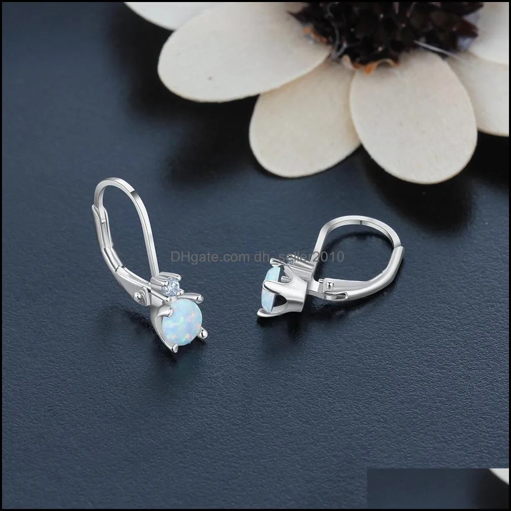 fashion s925 hook earring opal gemstone chandelier pure 925 sterling silver jewelry women jewellery gift factory direct earrings 523