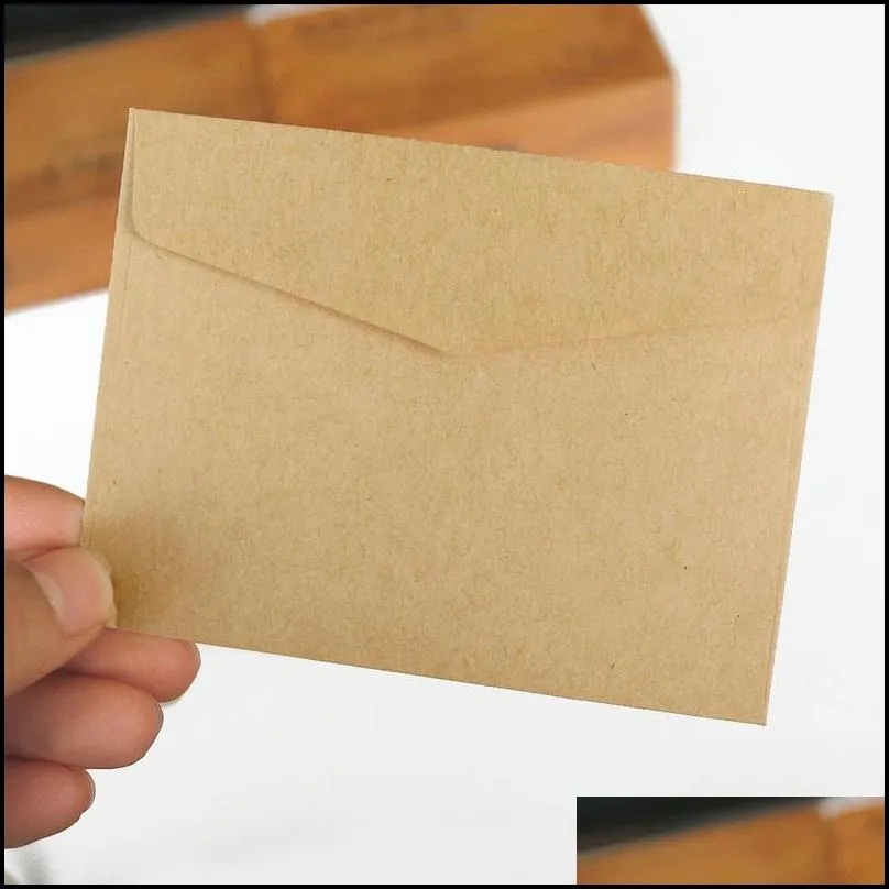 1000pcs/lot vintage kraft paper envelope bag blank thank you card business card creative storage mini small envelope bag lx4382