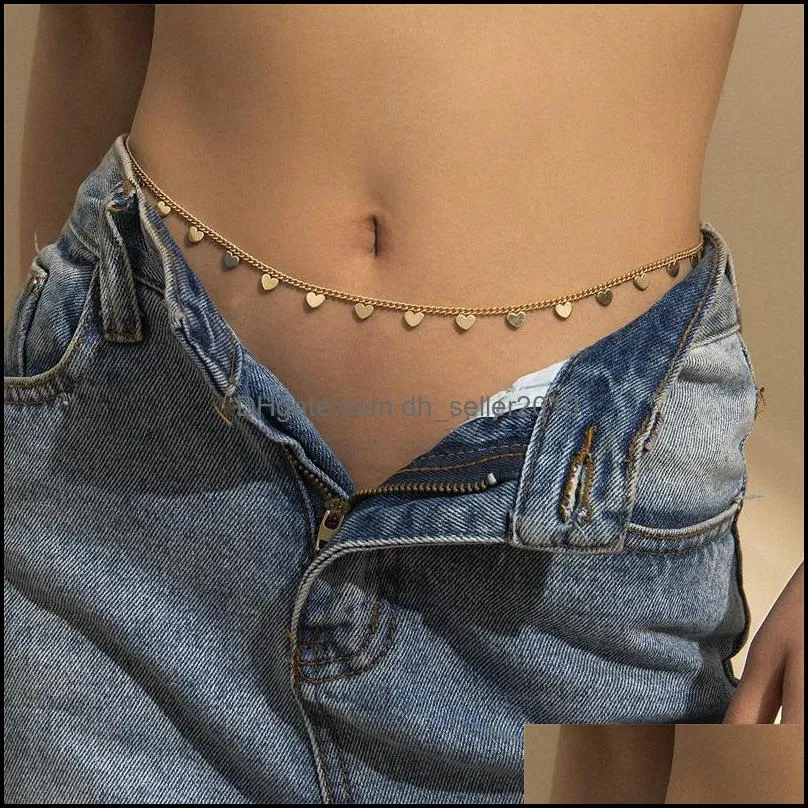 geometry tassels belly chains women originality star peach heart triangle waist chain sexy simplicity gold sliver 8 3kj q2