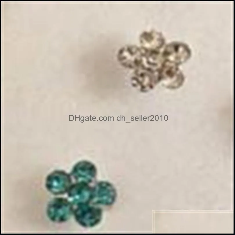20pcs/box 4mm nose ring flower shape studs colour rhinestone stars noses rings stud ornaments jewellery 6 1kx y2