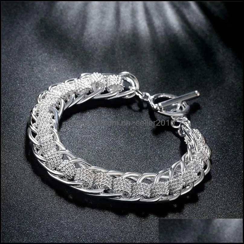 925 sterling silver lady chain bracelet many circle charm bracelets jewelry for women men wholesale wedding gift