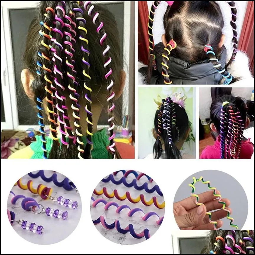 6 pcs lot colorful curler hair braid for girl hair styling tools festival daily cute roller braid styling accesories213s