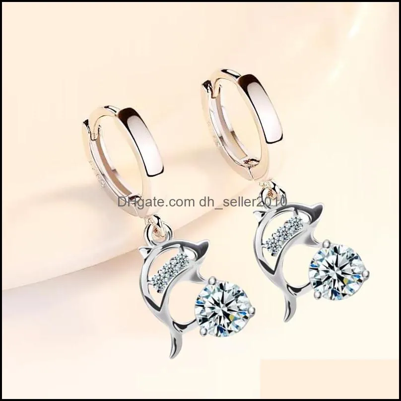 925 sterling silver new women`s fashion jewelry earrings blue crystal pink zircon  long tassel retro earrings 1199 t2