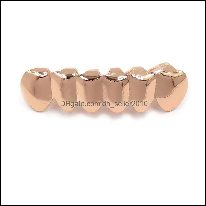 18k gold plated environmental copper teeth braces hip hop grillz dental mouth fang grills up bottom tooth cap party rapper jewelry 21