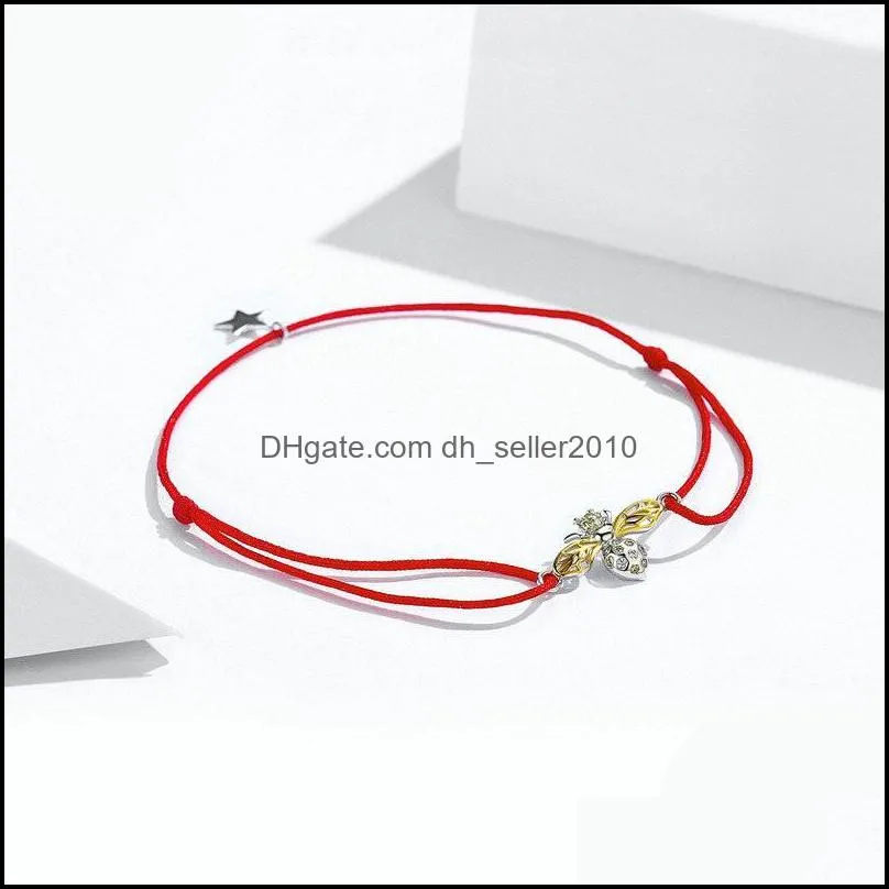 lucky fish rope chain bracelet for couple sterling silver 925 star enamel jewelry friendship bracelets