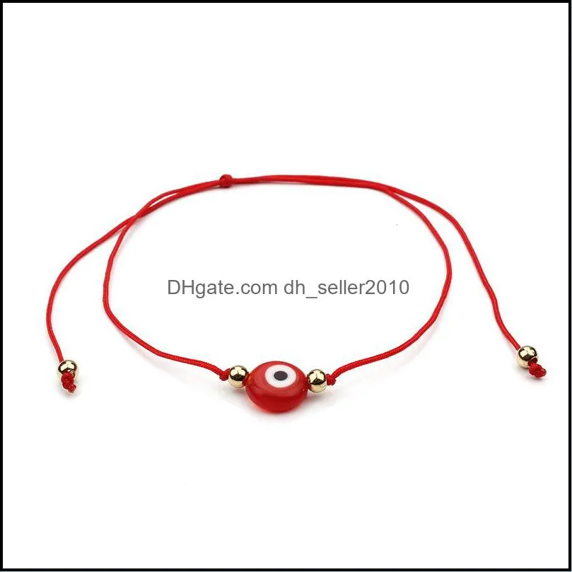 20pcs/lot lucky string evil eye lucky red cord adjustable bracelet diy jewelry 216 r2