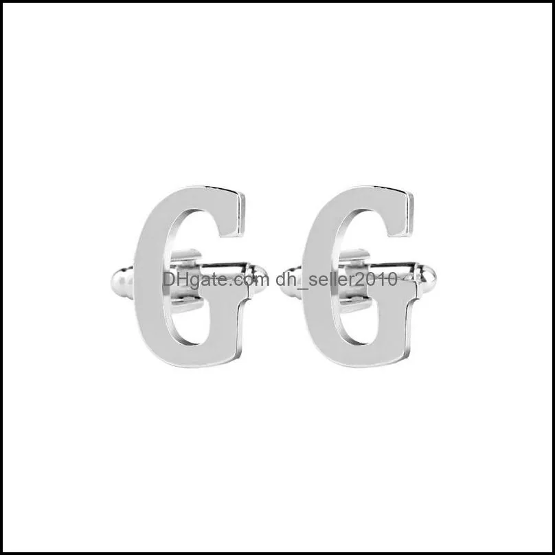 az design 26 silver letter cufflinks men french shirt cuff links for women bride fashion wedding jewelry gift 86 k2