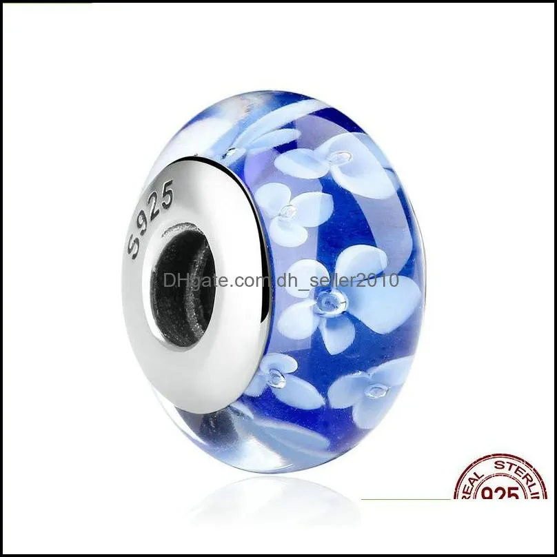 1 pc wholesale silver color luminous european brown murano glass beads fit bracelet women fashion jewelry pa6366 30 w2