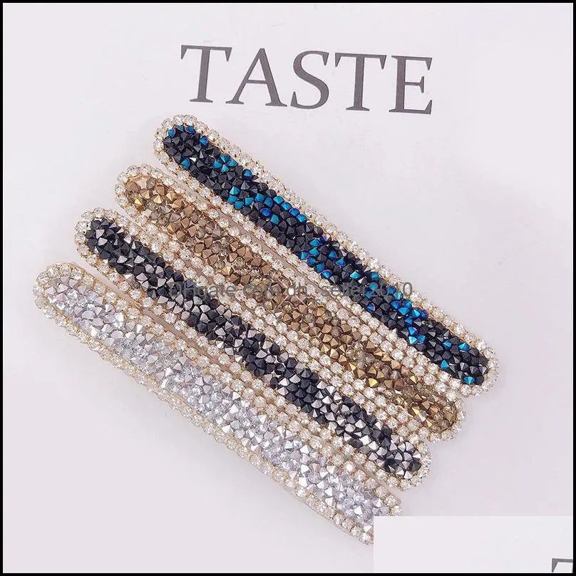 Europe Fashion Jewelry Women`s Rhinestone Hairpin Hair Clips Dukbill Toothed Hair Clip Bobby Pin Lady Barrette