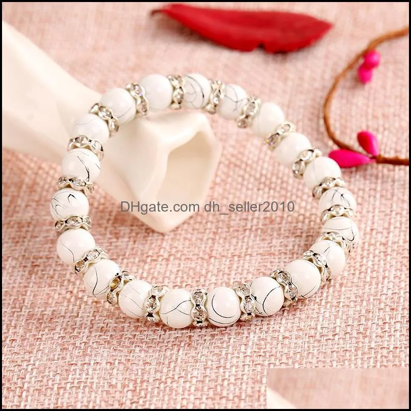 Brand new Glass Diamond Bracelet Imitation Natural Crystal Bracelet Ornament Hand FB032 mix order 20 pieces a lot Beaded, Strands C3