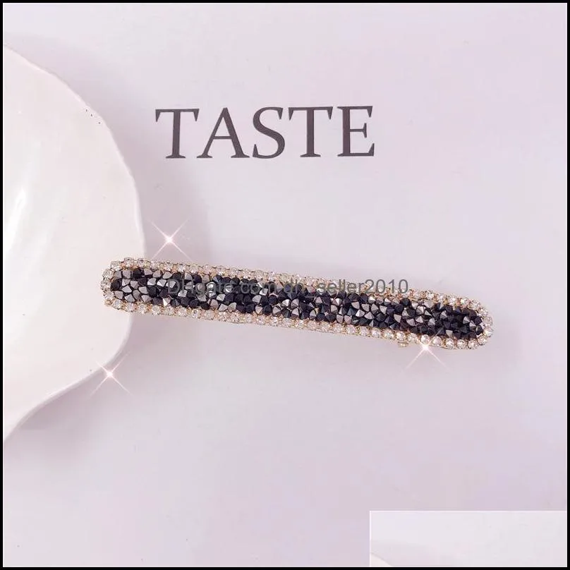 Europe Fashion Jewelry Women`s Rhinestone Hairpin Hair Clips Dukbill Toothed Hair Clip Bobby Pin Lady Barrette