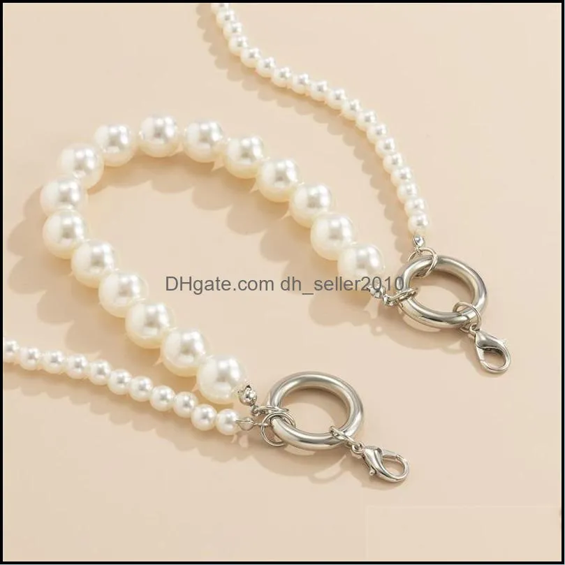 U-shaped Tassel Woven Mobile Phone Chains Charms Double Layer Imitation Pearl Phone-Chain Accessories Double-Headed Lobster 89 E3