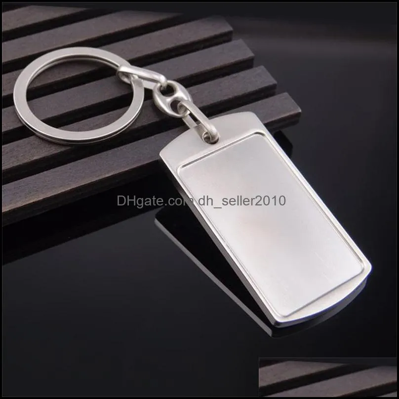 Key Rings Blank DIY Custom Engraved Personalized Keychain Alloy Lovers Gift Keyring Creative Alloy Wholesale Jewelry 100 G2