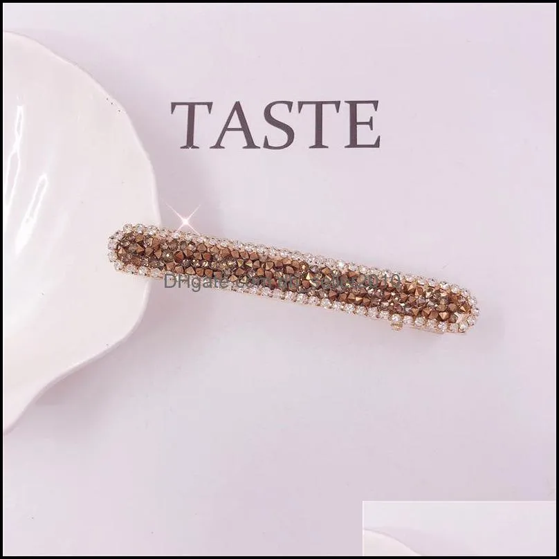 Europe Fashion Jewelry Women`s Rhinestone Hairpin Hair Clips Dukbill Toothed Hair Clip Bobby Pin Lady Barrette