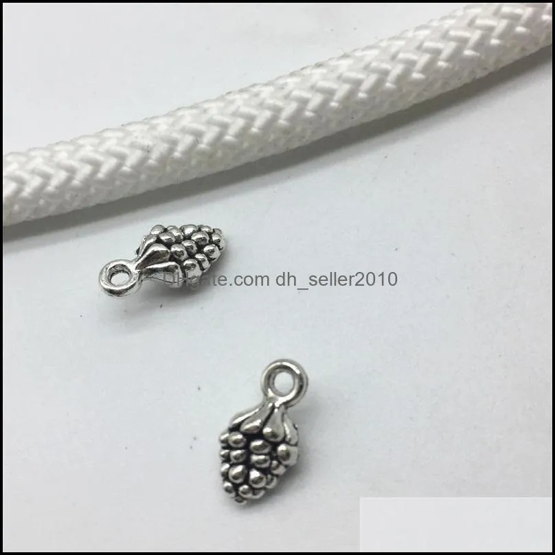 200Pcs alloy Pine Nuts Charms Antique silver Bronze Charms Pendant For necklace Jewelry Making findings 12x7mm 88 E3