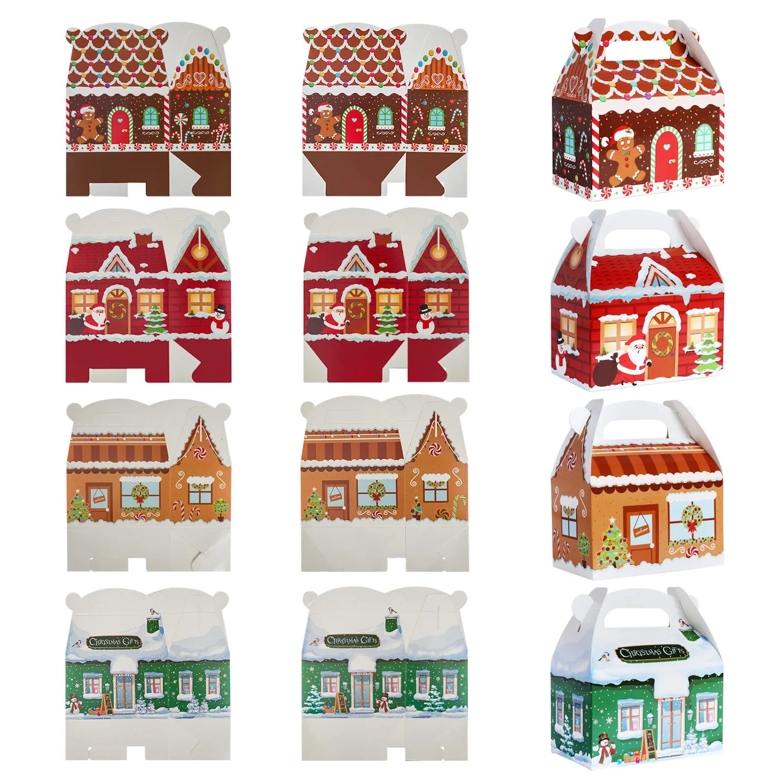 christmas gift boxes cookie boxes treat boxes 3d xmas house cardboard gable boxes for candy holiday party favor supplies christmas boxes for gift giving 6x3 5x3 5 inches