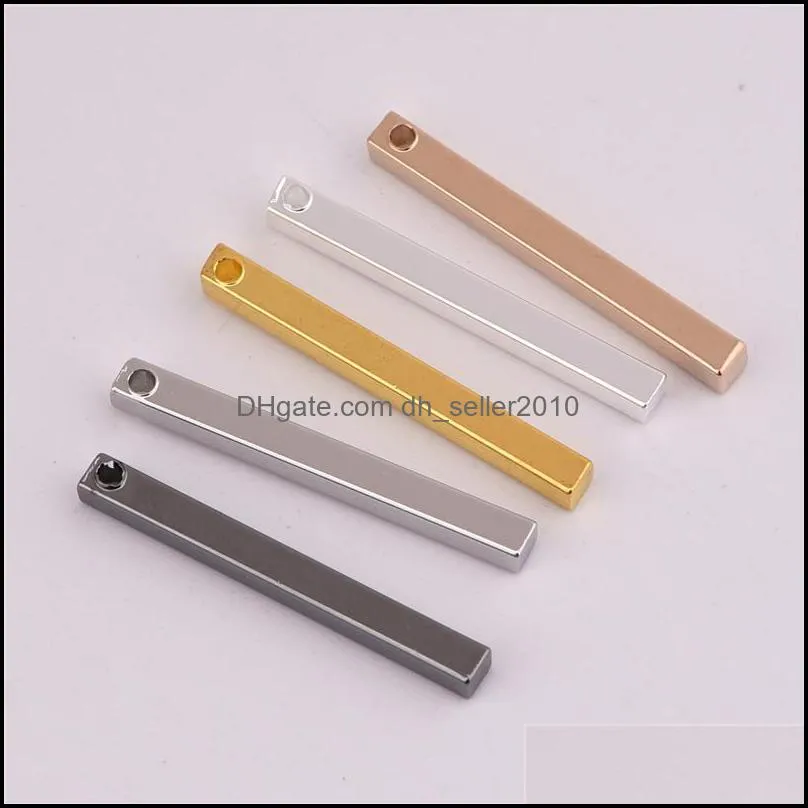 2.5x25mm 50pcs Copper Material Silver gold Blank bar charm Simple Bar charm Long Strip for necklace Pendant for DIY 93 E3