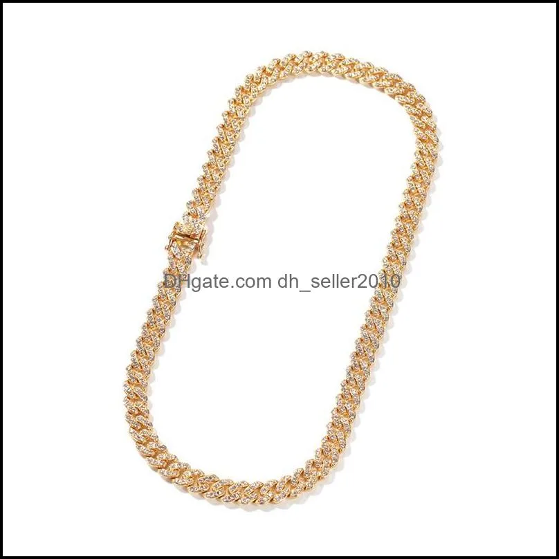 Iced Out  Cuban Link Chain Mens Gold Chains Necklace Bracelet Fashion Hip Hop Jewelry 9mm 1151 B3