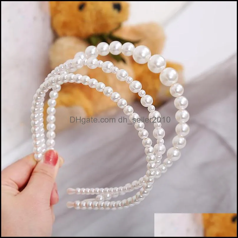 Four Seasons Head Pearl Pricking Headband Hair Hoop Fashion Temperament Updo Katyusha Hairs Accessories 2 5xx T2