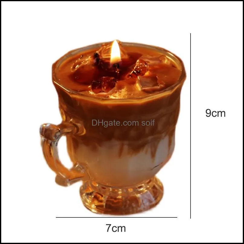 candles cream milk coffee scented candles cup coffee decoration flameless soy wax aromatic aesthetic in glass jars