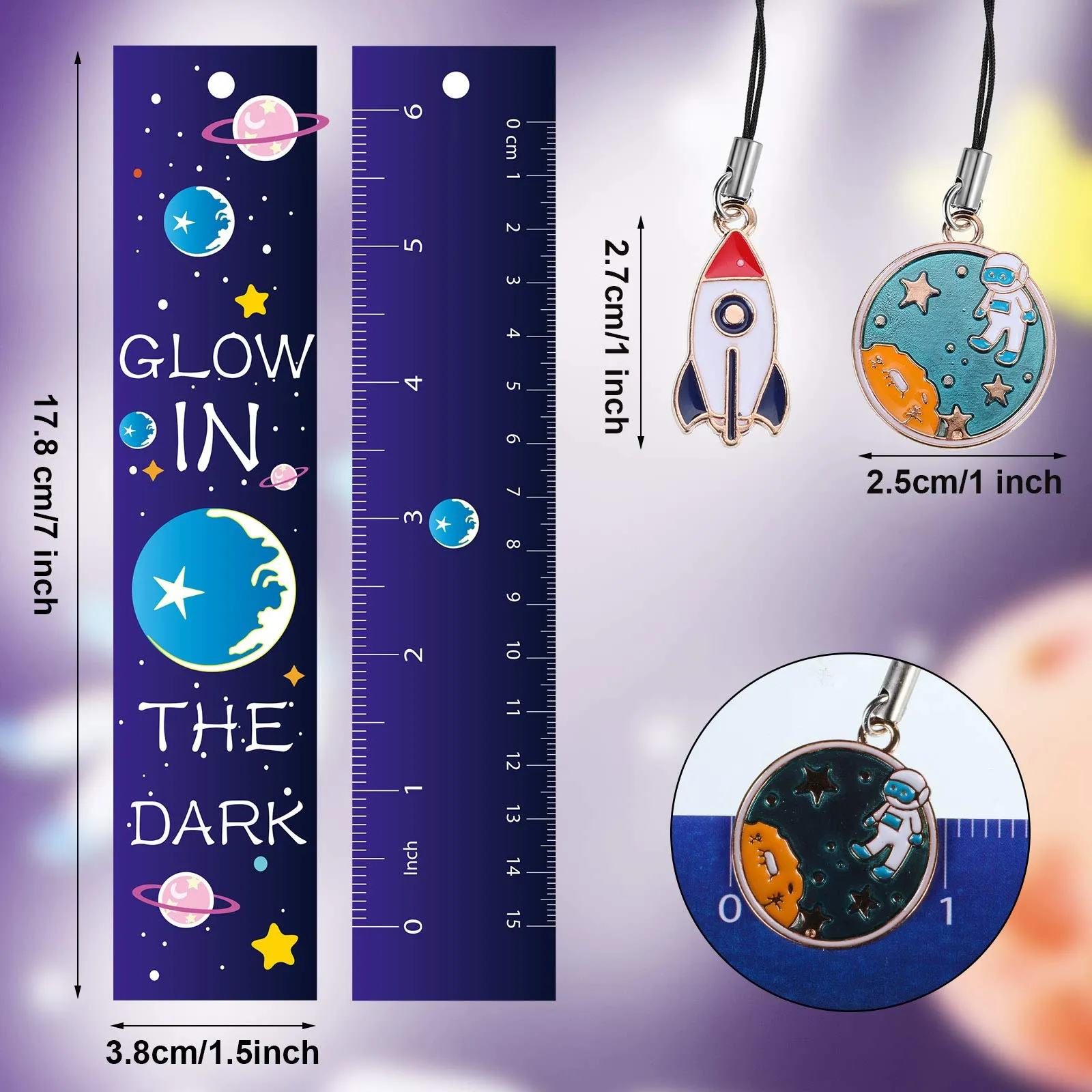 3ml space theme bookmarks set inspirational quotes bookmark with metal charms encouraging bookmark school prize bookmark for students kids adults reading present party favors 
