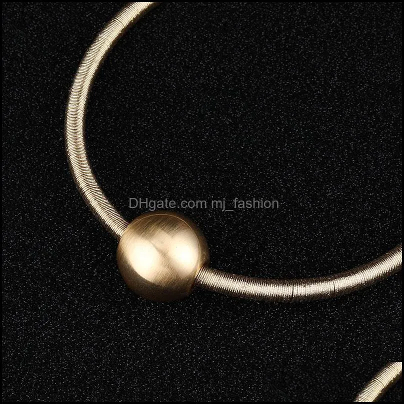 Classic Thick Cool Gold Silver Beads Pendant Choker Necklace for Women CCB Material Hypoallergenic Chian Necklace Fashion Jewelry