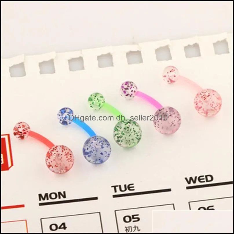 Acrylic Navel Bar Ring Flexible Belly Button Rings Belly Piercing Colorful Ombligo Stud Sexy for Women Body Jewelry C3