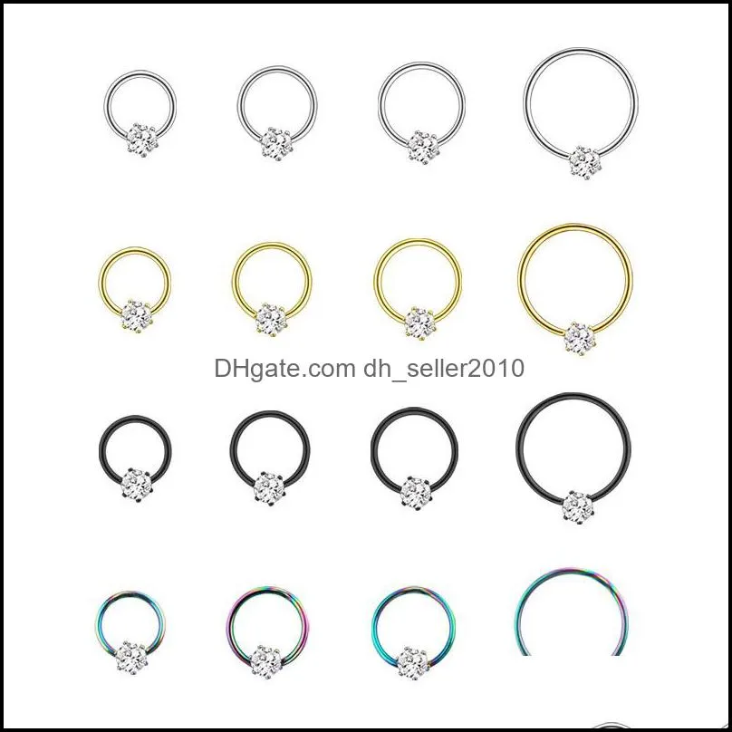 New Wholesale Stainless Steel open Nose Hoop Ring Nose Studs Ear bone Nail Nice Body Pierce Jewelry 83 E3
