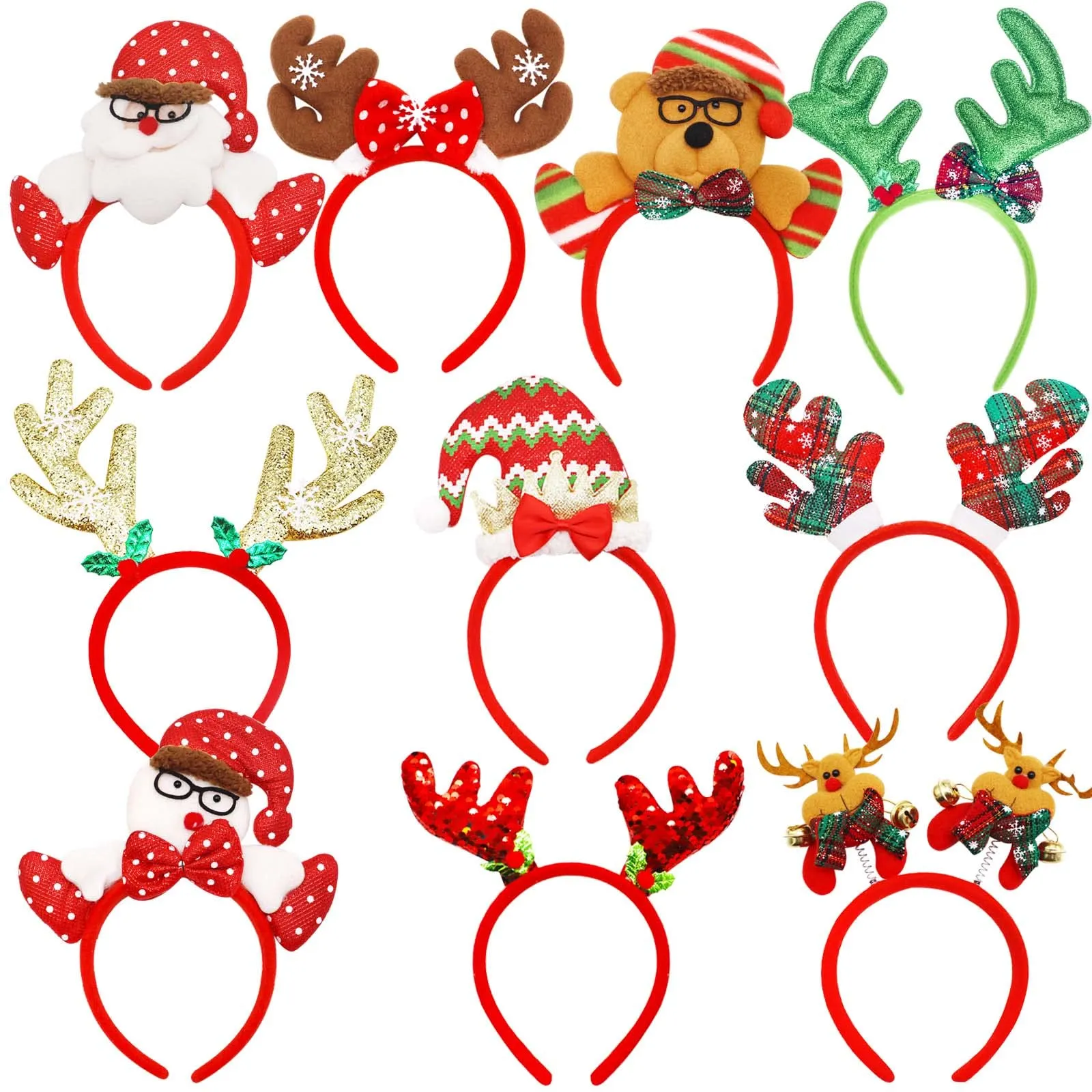 3ml christmas led headbands holiday light up costume headband reindeer christmas bow elf costumes hair bands for christmas party costumes favor