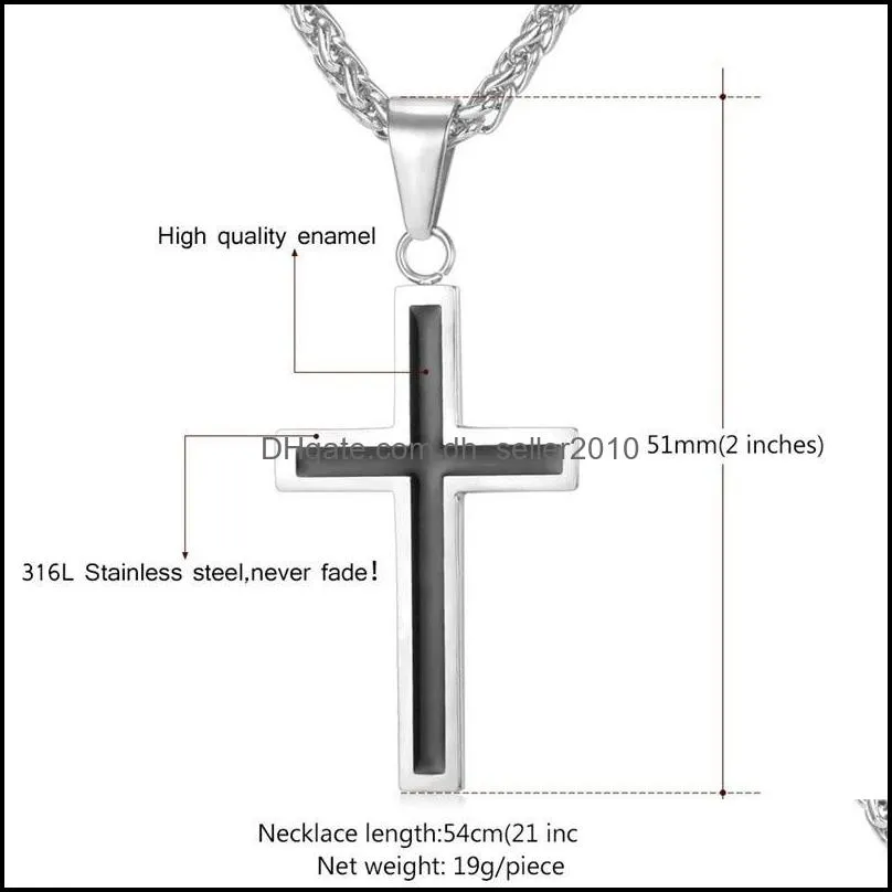 Necklaces Haojie Simple Classic Fashion Cross Men`s Necklace Gold Plated Women`s Personalized Pendant C3