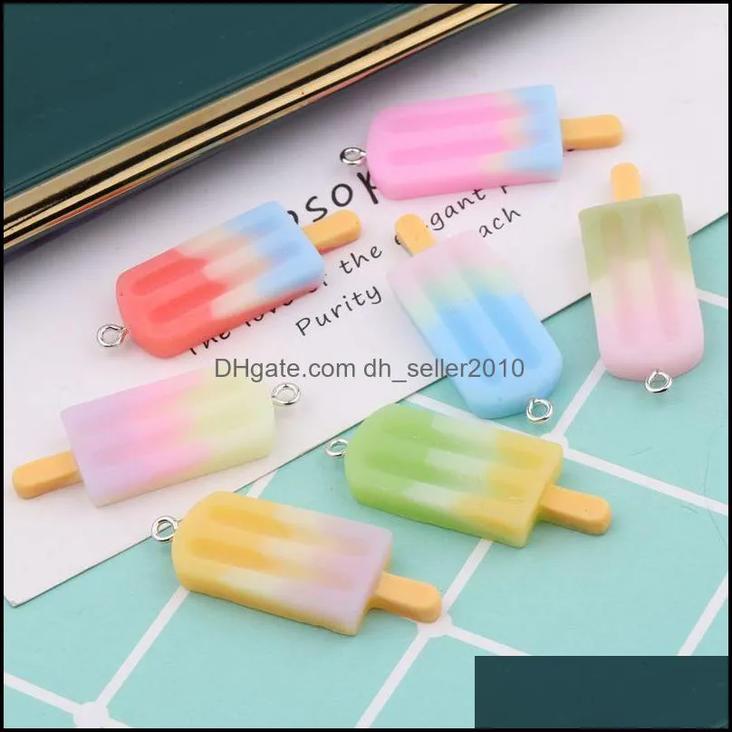 Colorful Ice Cream Charms Resin Mini Simulated Food Pendant For Woman Making jewelry DIY Earings Decoration C3