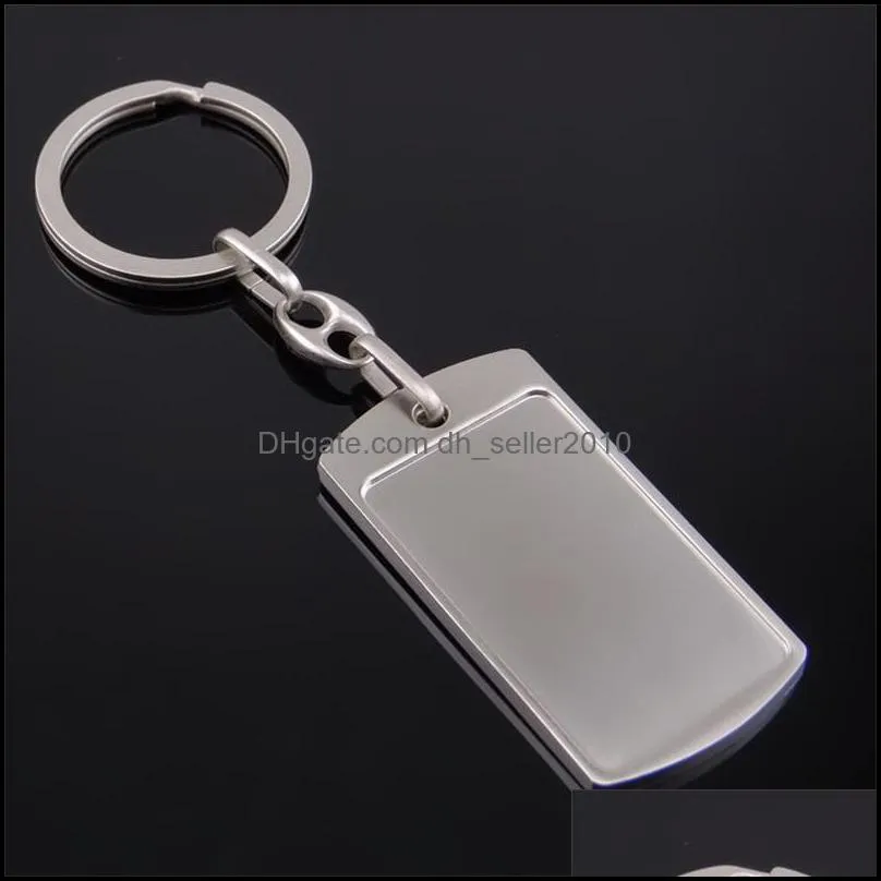 Key Rings Blank DIY Custom Engraved Personalized Keychain Alloy Lovers Gift Keyring Creative Alloy Wholesale Jewelry 100 G2