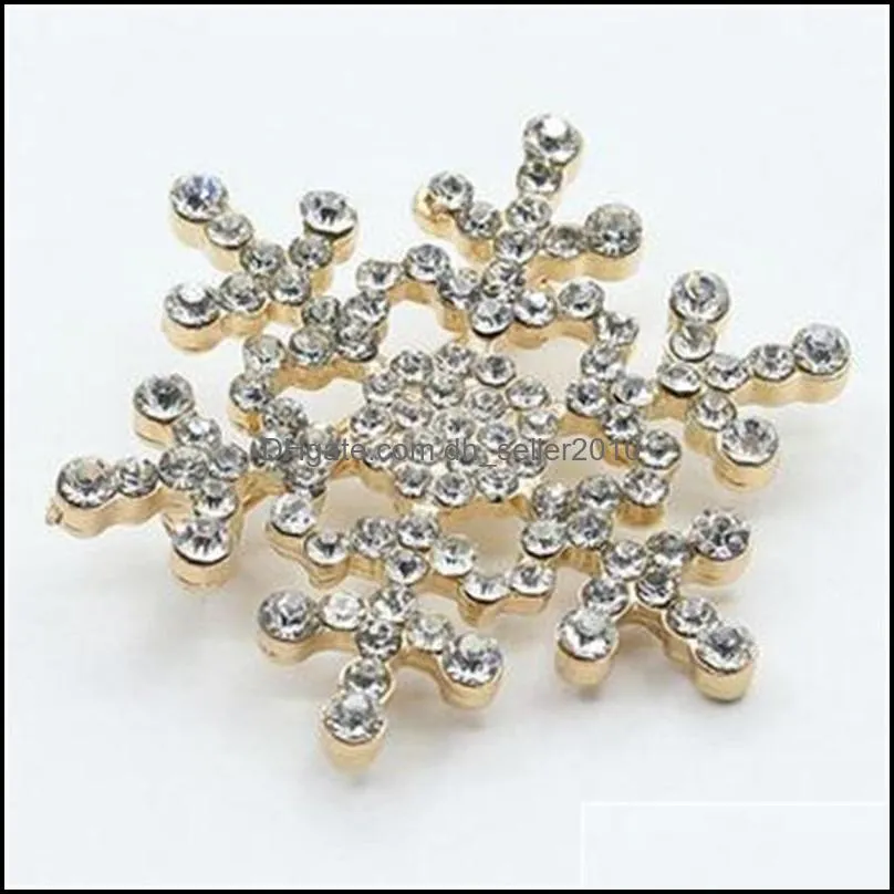 Women`s Winter Snowflake Clear Brooch Pin wholesale C3