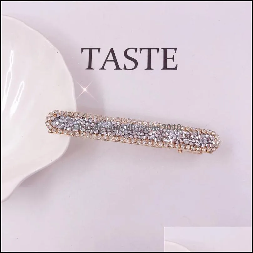 Europe Fashion Jewelry Women`s Rhinestone Hairpin Hair Clips Dukbill Toothed Hair Clip Bobby Pin Lady Barrette