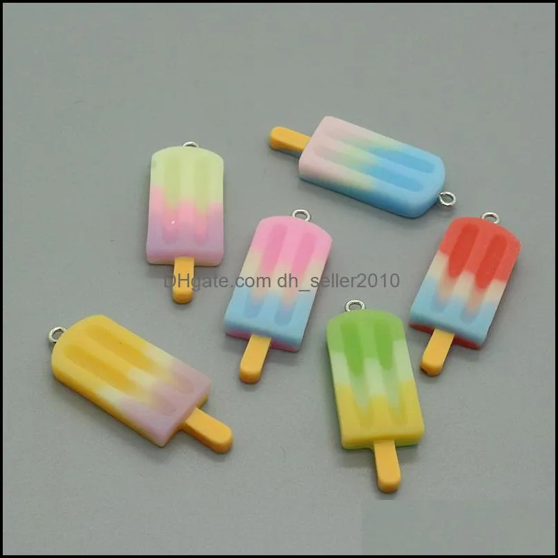 Colorful Ice Cream Charms Resin Mini Simulated Food Pendant For Woman Making jewelry DIY Earings Decoration C3