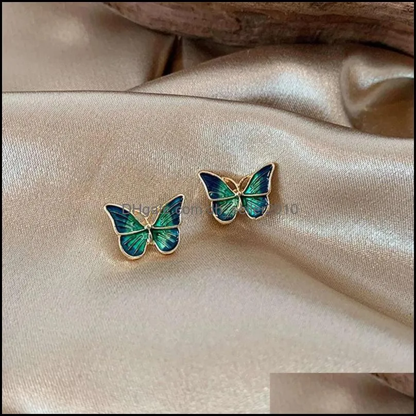 Charm Earrings 53665 Dark Green Butterfly Earrings C3