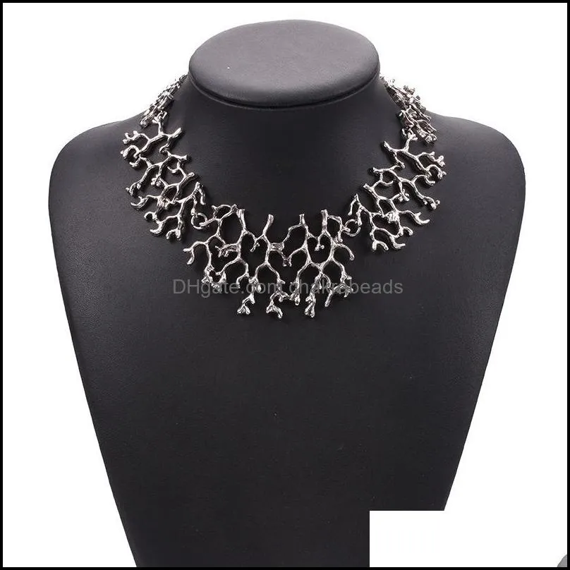 chokers fashion gypsy alloy maxi statement necklaces punk style tree branch shaped choker collar for women jewelry femme collier