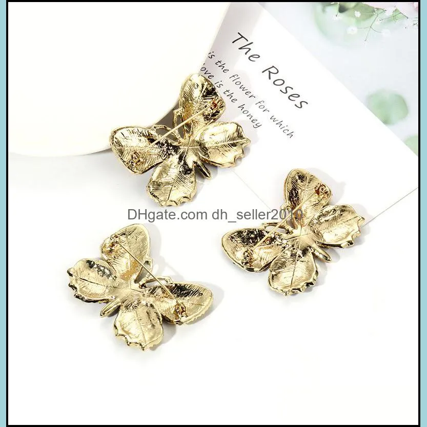 Large Crystal Rhinestones Butterfly Brooches For Women Spring Insect Brooch Pin Coat Fashion Banquet Wedding Brooch Gifts C3
