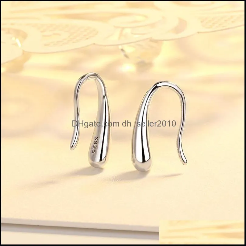 Sterling Silver Earwires French Hook Charm Earring Connector Findings 925 Earring Components with Pinch Bails 5 Pairs C3