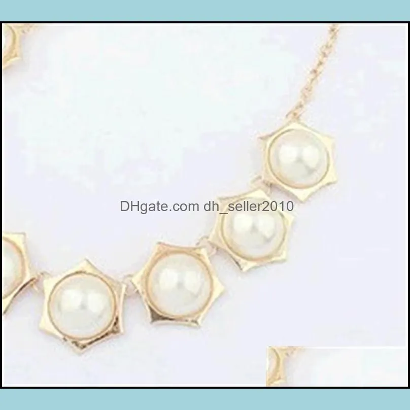 New Fashion gold plated alloy hexagon round resin gem choker Necklace C3