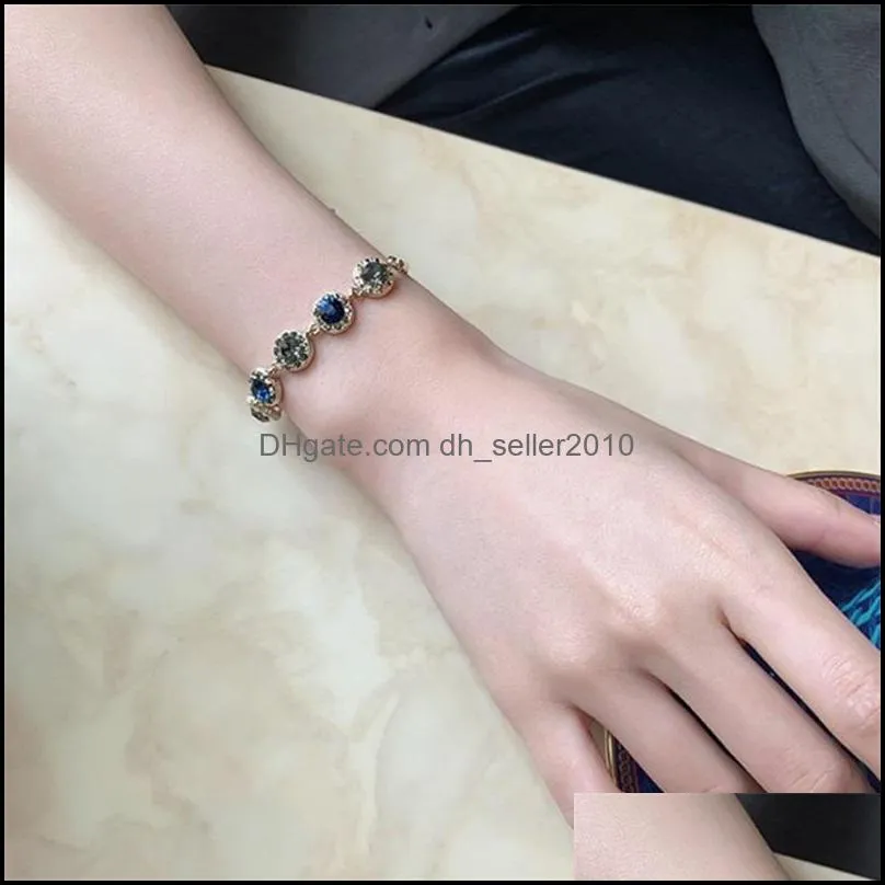 Real Gold Plating Korean Dongdaemun Retro Temperamental Bracelet Internet Celebrity Simple Rhinestone Student Girlfriends Personalized