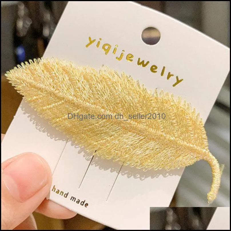 Fashion Hair Clips Jewelry Leaf Barrette Headdress Hairpin Handmade Hairs Clip Bobby Pin Girls Lady Cute Leaves Barrette