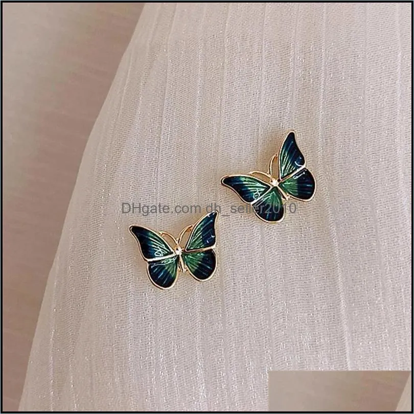 Charm Earrings 53665 Dark Green Butterfly Earrings C3