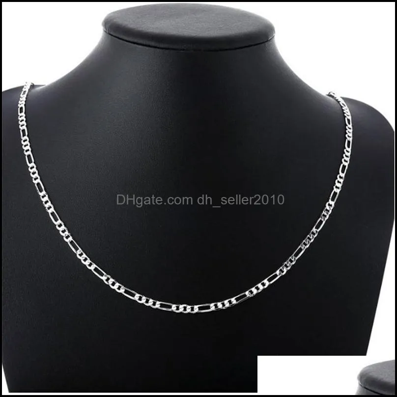 Flash twisted rope Chains necklace Men sterling silver plate necklace fashion Chain necklaces