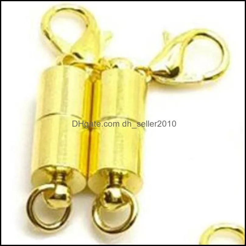 newest Silver/Gold Plated Magnetic Magnet Necklace Clasps Cylinder shaped Clasps for Necklace bracelet Jewelry DIY 94 E3